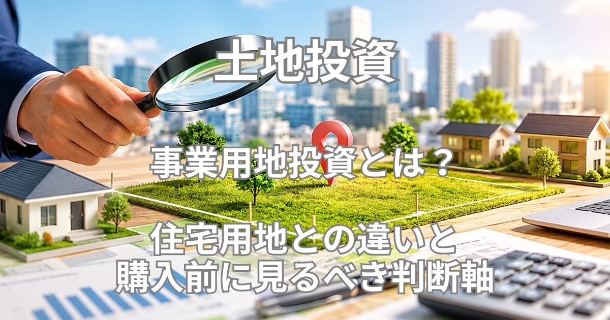 事業用地投資とは？住宅用地とは違う土地の見方と活用判断